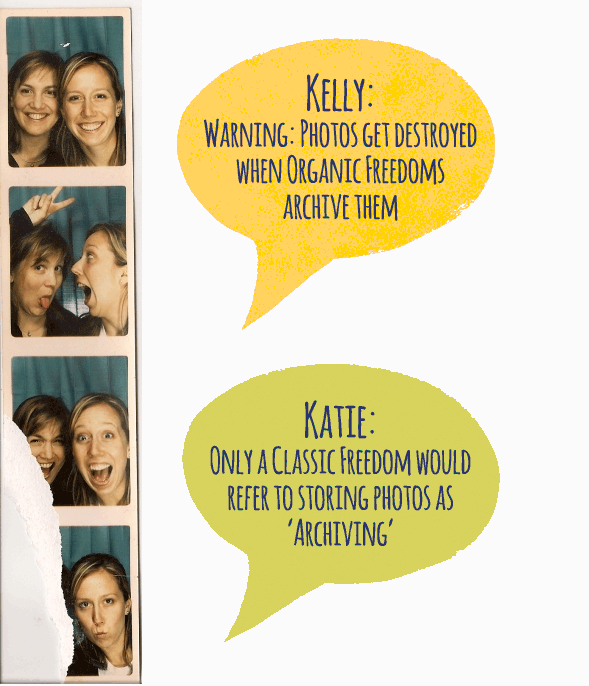 photo strip of Katie and Kelly McMenamin