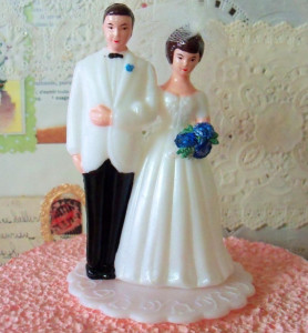 modern-vintage-bridal-wedding-cake-topper-bride-and-groom-diy-bridal-shower-cake-decoration-white-tuxedo-blue-flowers